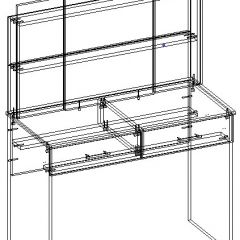 СОФИЯ Стол косметический (венге/дуб белфорд) в Урае - uray.mebel24.online | фото 3