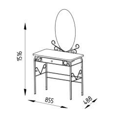 Столик дамский с ящиком ЛДСП белый/белый в Урае - uray.mebel24.online | фото 2