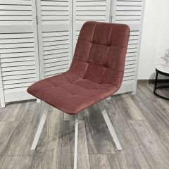 Стул CHILLI-Q SQUARE розовый #15, велюр / белый каркас, 4 шт./1 к, М-City в Урае - uray.mebel24.online | фото 4