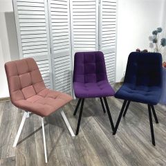 Стул CHILLI-Q SQUARE розовый #15, велюр / белый каркас, 4 шт./1 к, М-City в Урае - uray.mebel24.online | фото 5