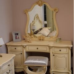 Туалетный стол + Зеркало Мона Лиза (крем) в Урае - uray.mebel24.online | фото 6