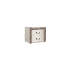 Тумба прикроватная (2 ящика) Тиффани Premium слоновая кость/серебро (ТФТП-2(П) в Урае - uray.mebel24.online | фото