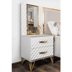 Тумба прикроватная Lara (белый глянец) в Урае - uray.mebel24.online | фото 4