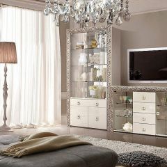 Зеркало большое  Тиффани Premium слоновая кость/серебро (ТФ/02(П) в Урае - uray.mebel24.online | фото 3