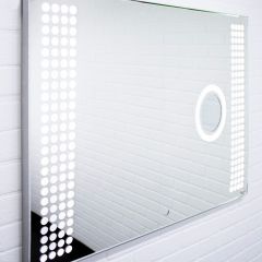 Зеркало Cosmo 100 alum (линза) с подсветкой Sansa (SCL1026Z) в Урае - uray.mebel24.online | фото 3
