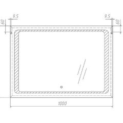 Зеркало Galaxy 100 alum с подсветкой Sansa (SG1008Z) в Урае - uray.mebel24.online | фото 7