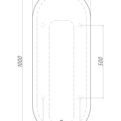 Зеркало Кито 1000х400 с подсветкой Домино (GL7047Z) в Урае - uray.mebel24.online | фото 2