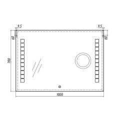 Зеркало Quadro 100 alum (линза) с подсветкой Sansa (SQL1030Z) в Урае - uray.mebel24.online | фото 8