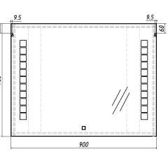 Зеркало Quadro 90 alum с подсветкой Sansa (SQ1018Z) в Урае - uray.mebel24.online | фото 7