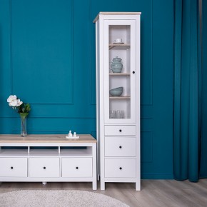 2.08.07.120.14 САГА шкаф с витриной 50 белый/ясень RU в Урае - uray.mebel24.online | фото 3