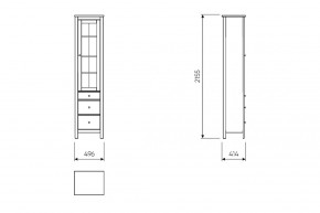 2.08.07.120.6 САГА шкаф с витриной 50 темно-бирюзовый RU в Урае - uray.mebel24.online | фото 3