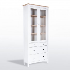 2.08.07.130.14 САГА шкаф с витриной 90 белый/ясень RU в Урае - uray.mebel24.online | фото