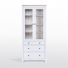 2.08.07.130.14 САГА шкаф с витриной 90 белый/ясень RU в Урае - uray.mebel24.online | фото 2