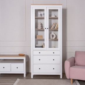 2.08.07.130.14 САГА шкаф с витриной 90 белый/ясень RU в Урае - uray.mebel24.online | фото 4