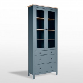 2.08.07.130.16 САГА шкаф с витриной 90 темно-бирюзовый/ясень RU в Урае - uray.mebel24.online | фото