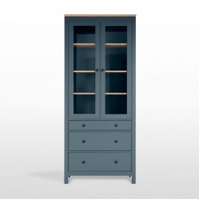 2.08.07.130.16 САГА шкаф с витриной 90 темно-бирюзовый/ясень RU в Урае - uray.mebel24.online | фото 2