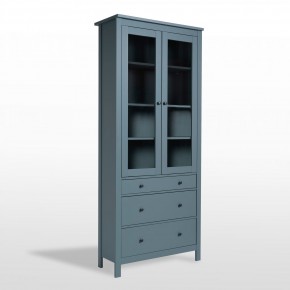 2.08.07.130.6 САГА шкаф с витриной 90 темно-бирюзовый RU в Урае - uray.mebel24.online | фото