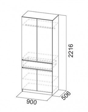 АВИНЬОН Прихожая Шкаф 2-х створчатый с ящиком в Урае - uray.mebel24.online | фото 3