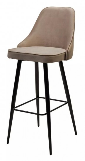 Барный стул NEPAL-BAR БЕЖЕВЫЙ #5, велюр/ черный каркас (H=78cm) М-City в Урае - uray.mebel24.online | фото 1