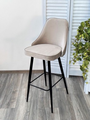 Барный стул NEPAL-BAR БЕЖЕВЫЙ #5, велюр/ черный каркас (H=78cm) М-City в Урае - uray.mebel24.online | фото 5