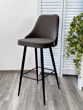 Барный стул NEPAL-BAR ГРАФИТ #14, велюр/ черный каркас (H=78cm) М-City в Урае - uray.mebel24.online | фото 6