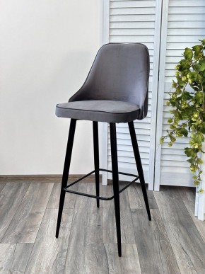 Барный стул NEPAL-BAR СЕРЫЙ #27, велюр/ черный каркас (H=78cm) М-City в Урае - uray.mebel24.online | фото 5