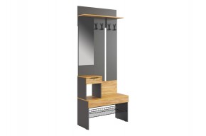БАСКО Прихожая К6 (графит) в Урае - uray.mebel24.online | фото 2