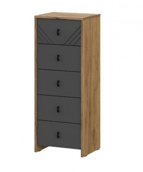 БАЙКАЛ Комод (5 ящиков) Графит/Дуб золотой в Урае - uray.mebel24.online | фото