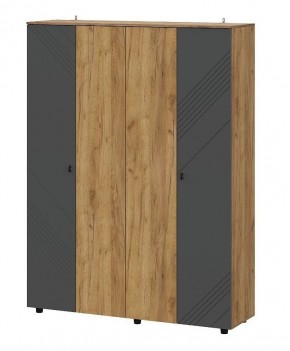 БАЙКАЛ Шкаф четырехстворчатый (Графит/Дуб золотой) в Урае - uray.mebel24.online | фото 1