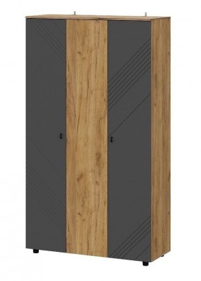 БАЙКАЛ Шкаф трехстворчатый (Графит/Дуб золотой) в Урае - uray.mebel24.online | фото