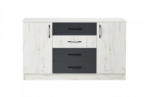 БЕАТРИС Комод К1400 (дуб крафт белый/антрацит) в Урае - uray.mebel24.online | фото