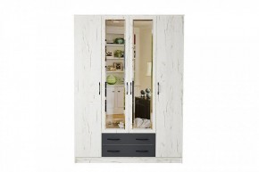 БЕАТРИС Шкаф Квадро (дуб крафт белый/антрацит) в Урае - uray.mebel24.online | фото