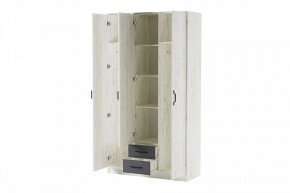 БЕАТРИС Шкаф Трио (дуб крафт белый/антрацит) в Урае - uray.mebel24.online | фото 2
