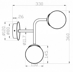 Бра Maytoni Erich MOD221-WL-02-G в Урае - uray.mebel24.online | фото 3