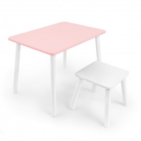 Детский комплект стол и табурет Rolti Baby (розовая столешница/белое сиденье/белые ножки) в Урае - uray.mebel24.online | фото