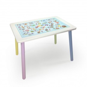 Детский стол с накладкой Алфавит (Белый/Цветной) в Урае - uray.mebel24.online | фото 1