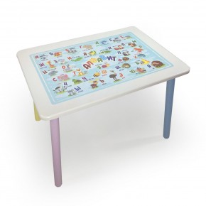 Детский стол с накладкой Алфавит (Белый/Цветной) в Урае - uray.mebel24.online | фото 2