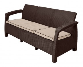 Диван Yalta Premium Sofa 3 Set (Ялта) шоколадный (+подушки под спину) в Урае - uray.mebel24.online | фото 1