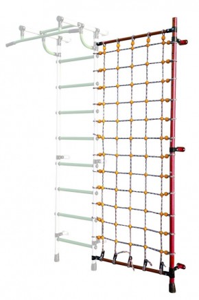 Дополнительная стойка к пристенному ДСК с сеткой для лазания, цв. красный в Урае - uray.mebel24.online | фото