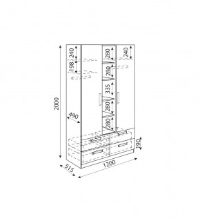 Дуглас (подростковая) М02 Шкаф трехсекционный в Урае - uray.mebel24.online | фото 3