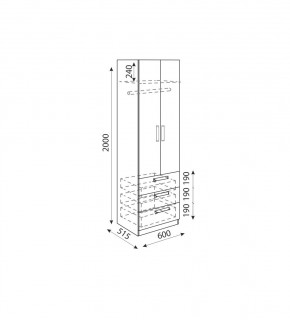 Дуглас (подростковая) М04 Шкаф с ящиками в Урае - uray.mebel24.online | фото 3