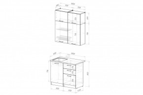 ДЮНА Кухонный гарнитур Мини 1000 мм в Урае - uray.mebel24.online | фото 2