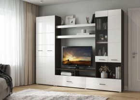 Гостиная Альфа МДФ (Венге/Белый глянец) в Урае - uray.mebel24.online | фото 4