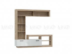 АНГАРА Гостиная (модульная) Белый глянец/Сонома в Урае - uray.mebel24.online | фото 2
