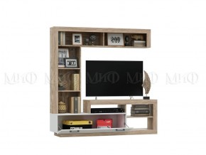 АНГАРА Гостиная (модульная) Белый глянец/Сонома в Урае - uray.mebel24.online | фото 3