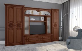 Гостиная Джулия 3.4 (Итальянский орех/Груша с платиной черной) в Урае - uray.mebel24.online | фото