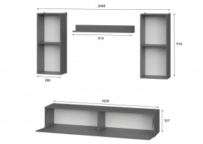 Гостиная МГС 10 (Графит) в Урае - uray.mebel24.online | фото 3