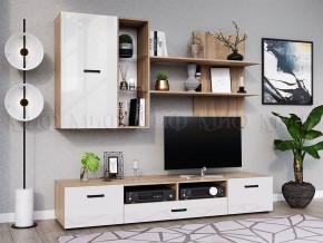 Гостиная Нэнси NEW Вариант №5 ЛДСП (Белый глянец/Сонома) в Урае - uray.mebel24.online | фото