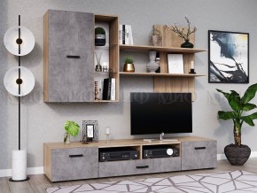 Гостиная Нэнси NEW Вариант №5 ЛДСП (Бетон светлый/Сонома) в Урае - uray.mebel24.online | фото