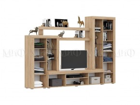 СТАС Гостиная (МДФ) Белый глянец/дуб сонома в Урае - uray.mebel24.online | фото 2